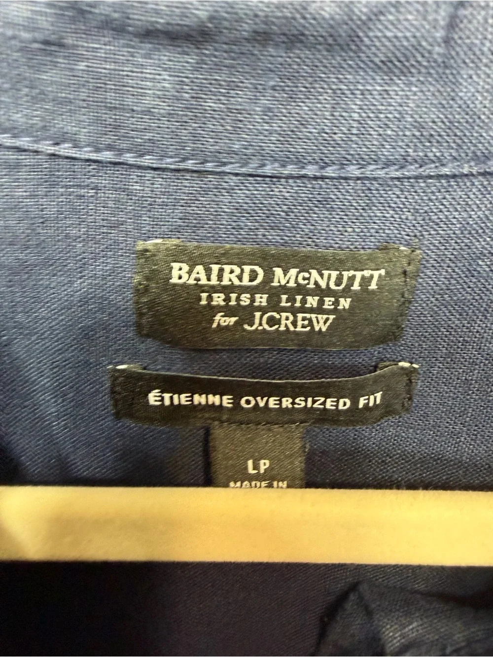 J.Crew Baird McNutt Irish 100% Linen Étienne Oversized Shirt Blue LP